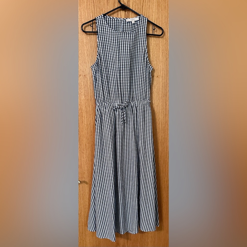 Black and white gingham dress with open back detail.  Size small